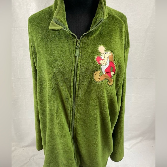 Disney Store Grumpy Snow White & 7 Dwarfs Fleece Jacket 2XL XXL Green Unisex - Picture 1 of 8